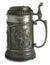 Pewter beer tankard with bas-relief