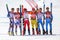 Peyongchang 2018 March 10th. Podium of Down hill visual imapired athletes. Paralympic games in South Korea