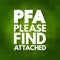 PFA - Please Find Attached acronym, business concept background