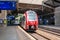 PFAFFENTHAL-KIRCHBERG, LUXEMBOURG - 20 June 2022: Train at Pfaffenthal-Kirchberg railway station