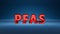 PFAS red sign on a blue background