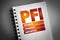 PFI - Private Finance Initiative acronym on notepad, business concept background