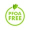 PFOA Free green sign. Perfluorooctanoic acid. Vector stock illustration.