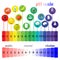 PH scale. Litmus paper color chart.