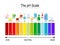 PH scale. Universal Indicator pH. Test Strips