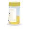 Ph Test Strips, Litmus Paper And Urine In Test Jar On A White Background. Realistic Vector Illustration.