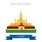 Pha That Luang in Laos vector flat attraction landmarks