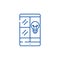 Phablet idea line icon concept. Phablet idea flat  vector symbol, sign, outline illustration.