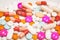 PhaMany pills and capsule rmaceuticals antibiotics pills medicine /colorful antibacterials pills on white background /capsule pill