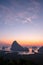 Phang Nga Bay during sunrise from Samat Nangshe viewpoint