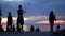 PHANGAN, THAILAND - 23 MARCH 2019 Zen Beach. Silhouettes of performers on beach during sunset. Silhouettes of young