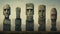 Phantasmagorical Gigantolymphangioma Figures: A Surreal Blend Of Easter Island Moai, Salvador Dali, And Beksinski