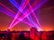Phantastic Pink and Blue colored lasershow.Generative AI