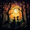 Phantom Pines: Dancing Shadows in Enchanted Woods