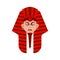 Pharaoh angry emoji. Rulers of ancient Egypt evil emotions avatar. Vector illustration