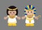 Pharaoh and Cleopatra in ancient Egyptian clothing.