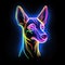 Pharaoh hound. Neon outline icon with a light effect