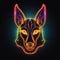 Pharaoh hound. Neon outline icon with a light effect