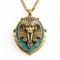 Pharaoh Pendant: Gold And Blue Chain With Distinct Stylistic Range