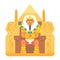 Pharaoh sitting on throne cartoon design