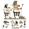 Pharaohs and gods colorful vector.Egypt icons set.