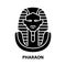 pharaon icon, black vector sign with editable strokes, concept illustration