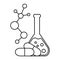 Pharmaceutical engineering vector icon. Drug formulating illustration sign. Chemical engineering symbol.