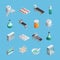 Pharmaceutical Production Icons Set