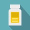 Pharmaceuticals bottle icon, flat style