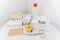 Pharmaceuticals isolated in white background first aid kit