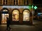 Pharmacie de la Vierge pharmacy neon sign on Christmas decorate