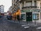 Pharmacie du Tertre at a street corner of Montmartre, Paris, France, on a summer evening.