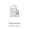 Pharmacist icon vector from female occupations collection. Thin line Pharmacist outline icon vector illustration. Linear symbol