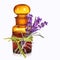 Pharmacist`s bottle with lavender