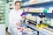 pharmacist is searching drug in drawers