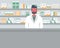 Pharmacist in the workplace in a pharmacy