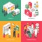 Pharmacy 4 Isometric Icons Square