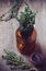 Pharmacy bottle and thyme herb