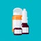 Pharmacy bottles vector concept in flat style