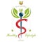 Pharmacy Caduceus icon, vector medical logo for use in holistic