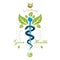 Pharmacy Caduceus icon, vector medical logo for use in holistic