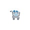 Pharmacy cart icon. Shopping basket with add icon. Medical basket with report icon