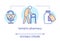 Pharmacy concept icon. Geriatric patient treatment idea thin line illustration. Old age diseases medication therapy