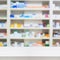 Pharmacy counter store table background