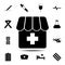 The pharmacy, drugstore, apothecary, dispensary, chemist\\\'s shop icon. Simple glyph vector element of Medecine set icons for UI an