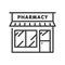 Pharmacy front black icon. Drug store. Sign for web page, mobile app, banner, social media. Pictogram UI UX user