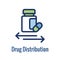 Pharmacy icon with an aspec of the pharma business - outline icon