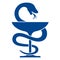Pharmacy icon with caduceus symbol