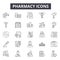 Pharmacy line icons, signs, vector set, linear concept, outline illustration