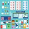 Pharmacy and medical icons, infographic elements set